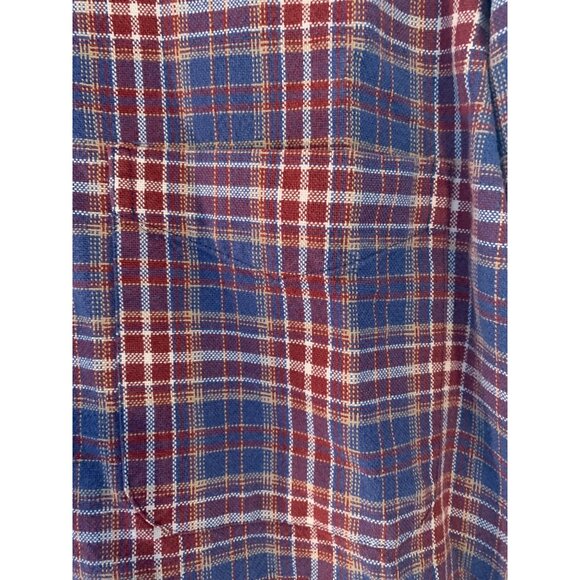 Savane Men's Plaid Button-Down Shirt‎ Size Medium Long Sleeve Blue/Red - Picture 3 of 8